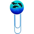 Clip creativo de delfín con clip de metal azul y adorno de PVC para oficina y estudio - Forma de Delfín Saltando