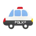 Μαγνητάκι ψυγείου λευκό περιπολικό από μαλακή σιλικόνη με μπλε παράθυρα και φάρο - Καρτούν Περιπολικό