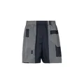 Pantalones cortos azul marino para mujer con patrones geométricos y cintura elástica - S / Pantalones Cortos Negros