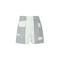 Pantalones cortos blancos con estampados geométricos negros y cintura elástica - S / Pantalones Cortos Blancos