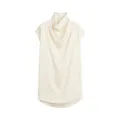 Top senza maniche in raso color crema con elegante scollo a drappeggio in stile sobrio - EU 34 / Albicocca