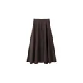 Gonna midi a trapezio marrone caffè con vita elastica e tessuto a maglia pesante - S / Marrone