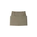 Mini-jupe trapèze à taille haute avec design superposé en tissu tissé kaki nordique - XL / Kaki