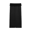 Gonna dritta in raso nero minimalista con eleganti dettagli di frange in vita - EU 38 / Nero