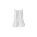 Gilet bianco senza maniche minimalista con bottoni e tasche a pattina - S / Tops / Bianco