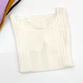 Slim fit ribbed knit short sleeve top in white with multi-color variant swatches - XS / Tops / White