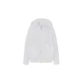 Minimalist white hooded lightweight jacket featuring large flap pockets and full zipper - S / White