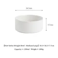 Ciotola in ceramica bianca minimalista per animali, capacità 1200ml e diametro 18,5cm - Ciotola Diritta Opaca Medio-Grande [Bianco]