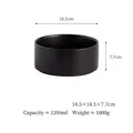 Ciotola in ceramica nera opaca 1200ml con diametro 18,5cm per cani e gatti - Ciotola Singola Medio Grande / 18.5x18.5x7.7cm / Nero