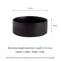 Grande ciotola per animali in ceramica nera opaca da 1800ml dal design minimalista - Ciotola Singola Grande / 21x21x8cm / Nero