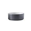 Dark gray brushed ceramic pet bowl with white glazed interior and stable base design - 13cm / Single Bowl / Dark Gray