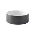 Minimalist ceramic pet bowl with matte grey exterior and glossy white interior finish - Small / Single Bowl (Without Stand) / Gray (Dark Gray Outer White Inner)
