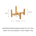 Soporte de bambú elevado para cuenco de mascotas 19,3x19,3x10cm protección cervical - Soporte Cilíndrico de Bambú Elevado Pequeño