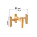 Soporte de bambú para cuencos de mascotas con base en cruz y medidas detalladas - Soporte de Madera Individual Elevado Pequeño