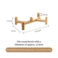 Dimensiones del soporte elevado de bambú para mascotas, largo 24,5cm y alto 6,3cm - Soporte de Madera Doble Elevado Pequeño