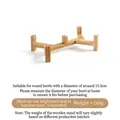 Soporte doble elevado de bambú para cuencos de mascotas en tamaño mediano - Soporte de Madera Doble Elevado Mediano