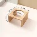 Soporte elevado de madera para cuenco individual de mascotas con veta de madera natural - Soporte individual de roble tamaño 4
