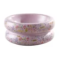 Bol pour chat en céramique violette avec illustrations mignonnes et design stable - Gamelle Double Couche Cercle (Violet)
