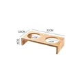 Soporte elevado de bambú para cuencos dobles de mascotas con diseño de protección de cuello - Soporte doble de roble tamaño 1