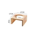 Soporte elevado de madera natural para cuencos de mascotas con diseño ergonómico en U - Soporte individual de roble tamaño 2