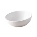 Minimalistischer Keramik-Napf in Weiß mit geneigtem Design zum Schutz der Nackenwirbel - Mattweiß