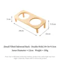 Soporte doble inclinado de madera de roble para cuencos de mascotas, 34x16x9,5cm - Soporte de Roble Doble Orificio Inclinado Tamaño 2