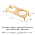 Soporte doble elevado de madera de roble con diseño ergonómico para gatos - Soporte de Roble Doble Orificio Inclinado Tamaño 4