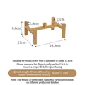 Soporte elevado de bambú con cuencos dobles para gatos y perros de 24,5x15x8,8 cm - Soporte de Madera Elevado Desmontable Pequeño