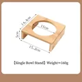 Soporte elevado de bambú para cuenco individual de mascotas, medida 15,2x14,4x5cm para gato - Soporte individual de bambú tamaño 1