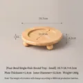 Bandeja elevada de madera para mascotas con patas redondas y 18,7cm de diámetro - Soporte de Roble Individual Cuatro Perlas Pequeño