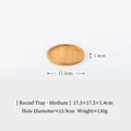 Bandeja redonda mediana de bambú para cuencos elevados, diámetro de 17,5 cm - Bandeja de Bambú para Cuenco Individual Mediana