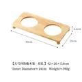 Soporte elevado de madera para cuenco doble de mascotas, medida 42x20cm para gatos y perros - Soporte de Roble Doble Cuatro Perlas Tamaño 4