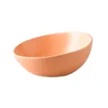 Matte peach ceramic tilted pet bowl with minimalist design and ergonomic neck protection - Small Slanted Bowl (Matte Orange)