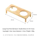 Soporte doble de madera de roble para mascotas 42cm con diseño elevado ergonómico - Soporte de Roble Doble Paralelo Tamaño 4