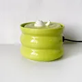 Grass green ceramic pet water fountain with wave texture and white whale spout - Constant Temperature - Whale Fountain / Grass Green