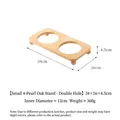 Soporte elevado de madera de caucho para cuencos de mascotas con ranuras dobles y bolas - Soporte de Roble Doble Cuatro Perlas Tamaño 2