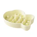 Fish-shaped slow feeder pet bowl in creamy yellow finish for dogs and cats - Glossy Cream White