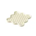 Creamy white ceramic slow feeder pet bowl with anti-choke raised pillars for cats and dogs - Small / Off White