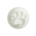 Gamelle anti-glouton en céramique crème avec obstacle interne en forme de patte - Bol Mangeoire Lente Blanc Glacé au Four