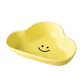 Cloud-shaped ceramic yellow pet bowl with cute smiling face for cats and dogs - Bowl / Milk Yellow