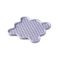 Lavender cloud-shaped silicone pet lick mat with star-textured slow feeder surface - Small / Lavender