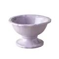 Light purple ceramic raised cat bowl with wavy edges and stable base for neck protection - Shiny Purple