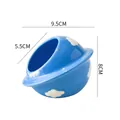 Blue planet-shaped ceramic hamster hideout with white cloud patterns, 9.5cm size - Planet Hamster Nest / Sky Blue