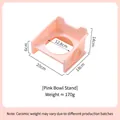 Erhöhter rosa Acryl-Haustiernäpfständer mit 12,8 cm Öffnung und schlichtem Design - Quadratischer Katzenfutternapfständer / Rosa