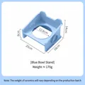 Blauer Acryl-Erhöhungsständer für Futternäpfe mit geneigtem Design und 12,8 cm Öffnung - Quadratischer Katzenfutternapfständer / Blau