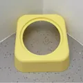 Gelber Acryl-Napfständer für Haustiere mit runder Öffnung für erhöhte Einzelstation - Kleiner Kunststoffständer / Gelb
