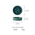 Gamelle anti-glouton en céramique vert foncé avec design météore pour animaux - Petite Gamelle Anti-Glouton Météore (Vert Foncé)