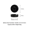 Petit bol anti-glouton noir en céramique pour chats et chiens, capacité de 180ml - Petite Gamelle Anti-Glouton Météore (Noir)