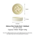 Gamelle anti-glouton en céramique beige avec motif météore pour chiens et chats moyens - Moyenne Gamelle Anti-Glouton Météore (Blanc Crème)