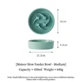 Gamelle anti-glouton en céramique verte avec relief météore, 16x16x4.3cm, 450ml - Moyenne Gamelle Anti-Glouton Météore (Vert Clair)